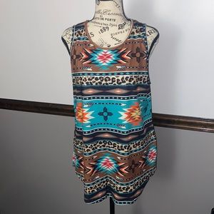 Crazy Train Aztec Tank M NWOT